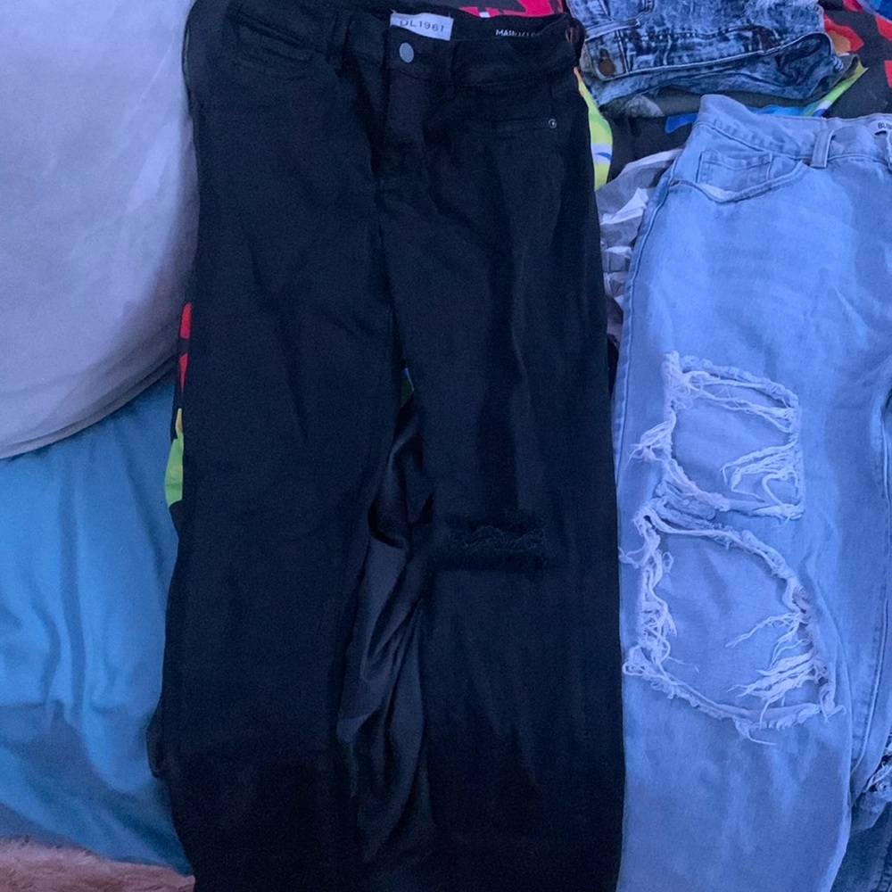 black ripped jeans
